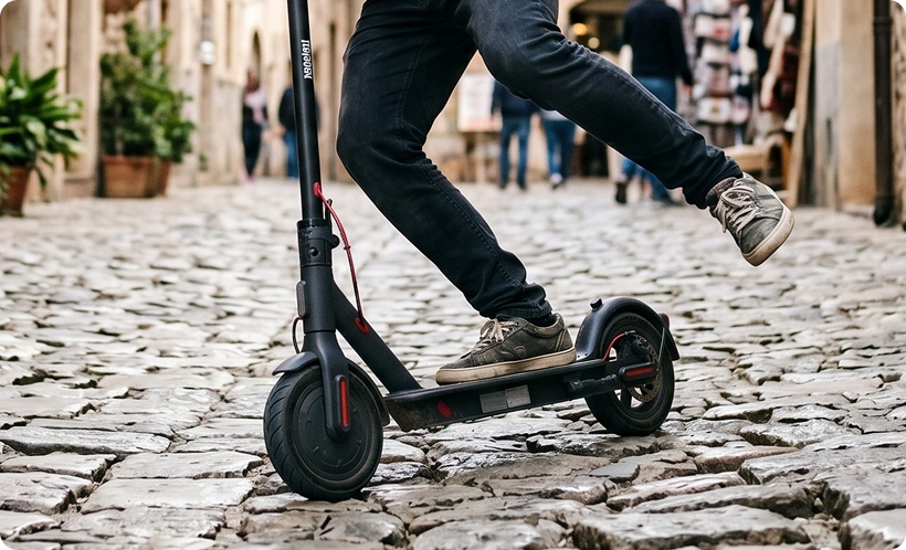 Riding on cobblestones